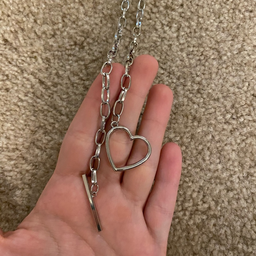 Long chained heart necklace